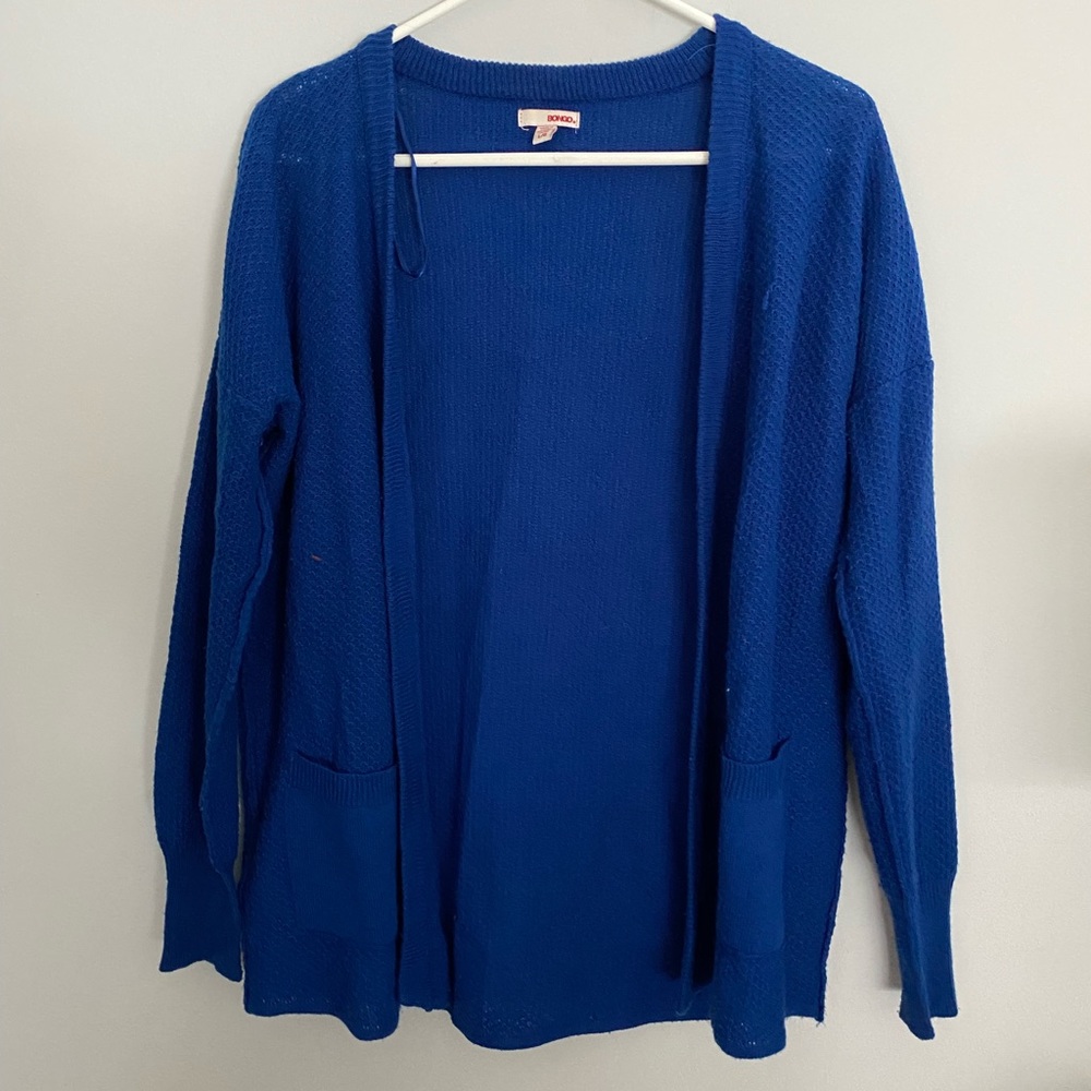Blue knit cardigan